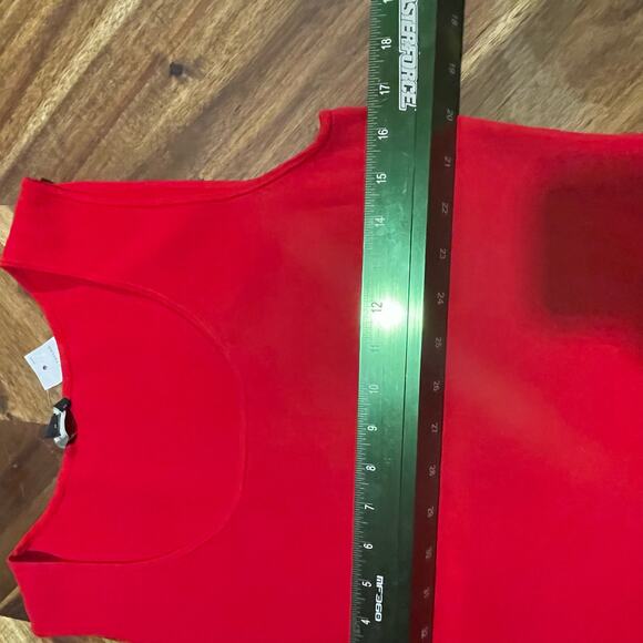 Ann Taylor Sweater Dress Red Fitted Knit‎ Lace Cut Out Midi Sleeveless Stretch S - Picture 6 of 10